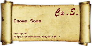 Csoma Soma névjegykártya